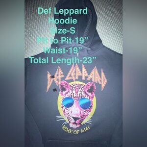 Def Leppard Black Hoodie with Graphic Design